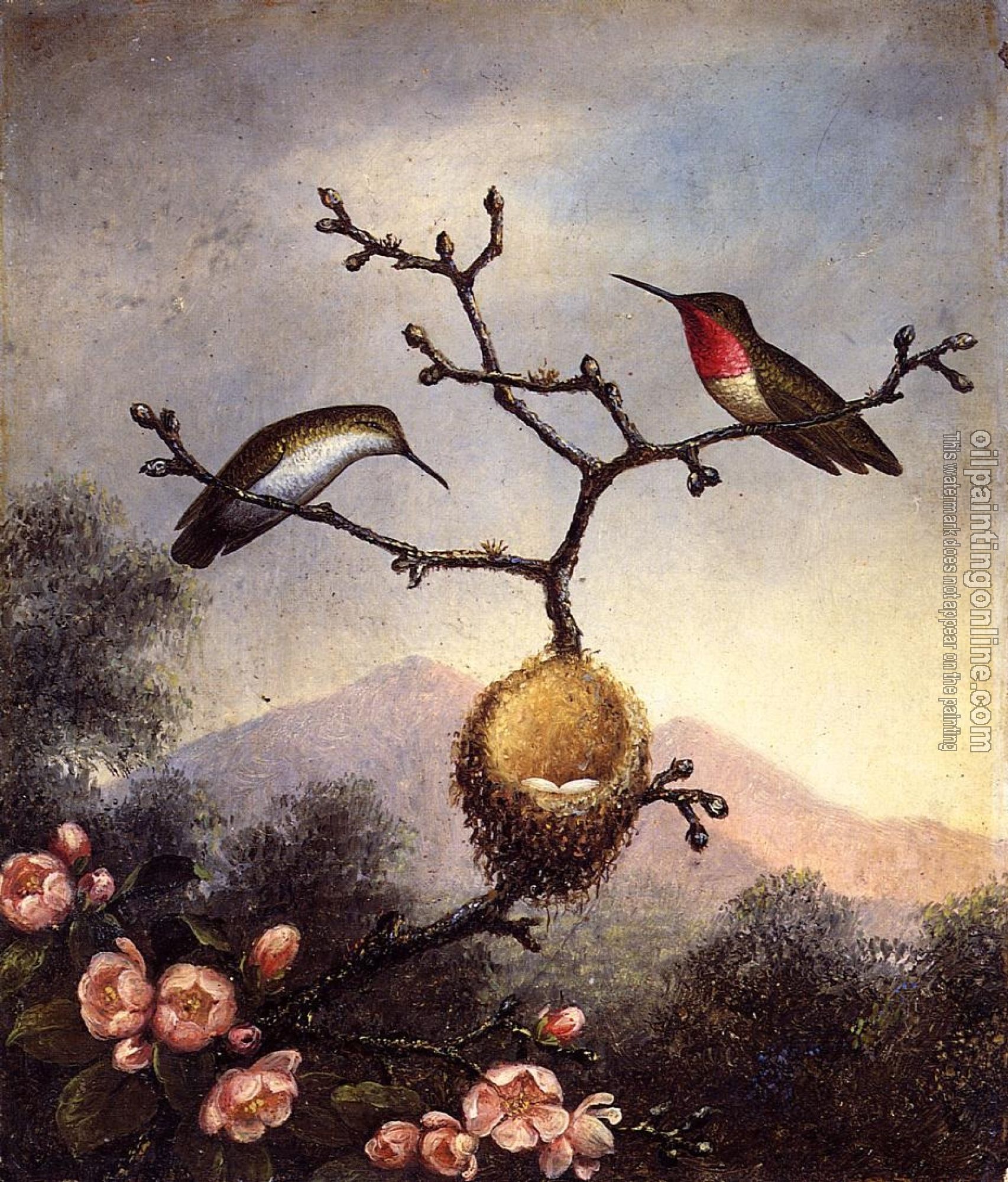 Heade, Martin Johnson - Ruby Throats with Apple Blossoms